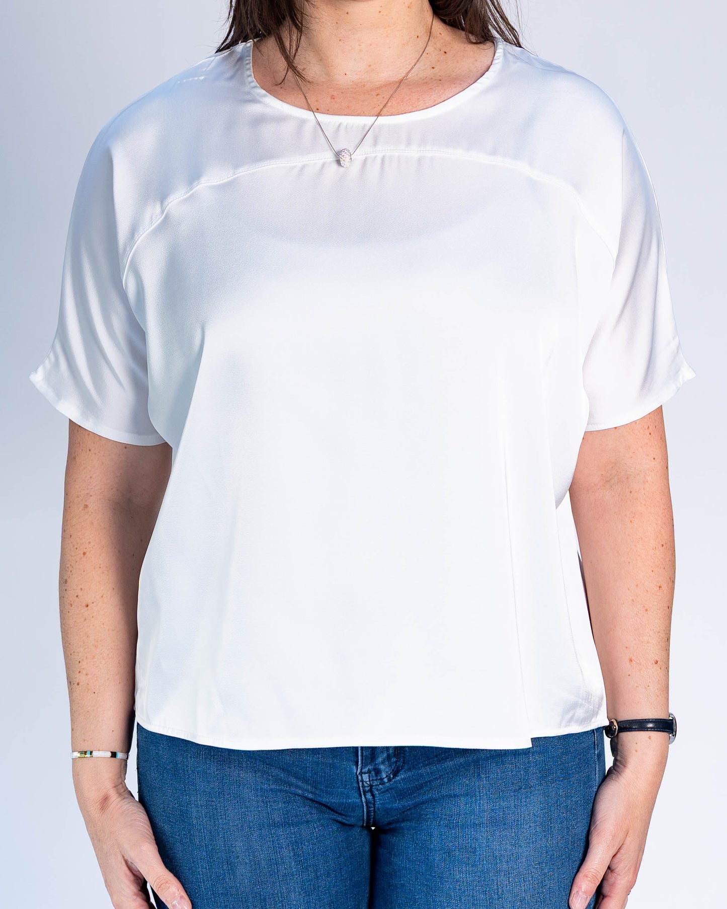 Blusa Moira De Raso Blanco