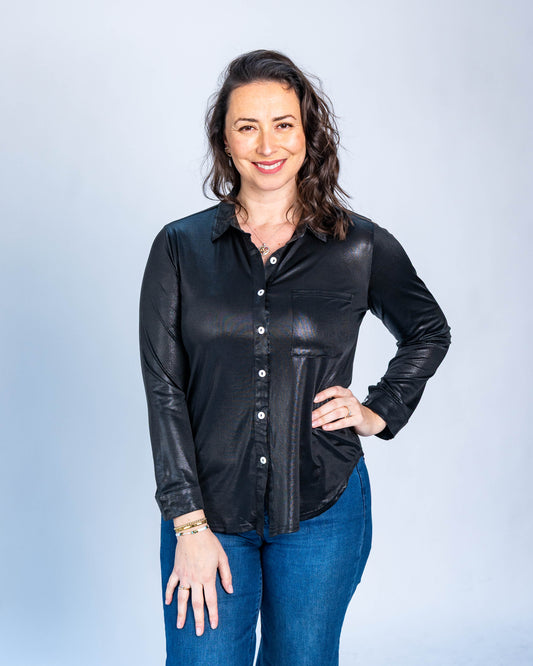 Blusa Metalizada Negra