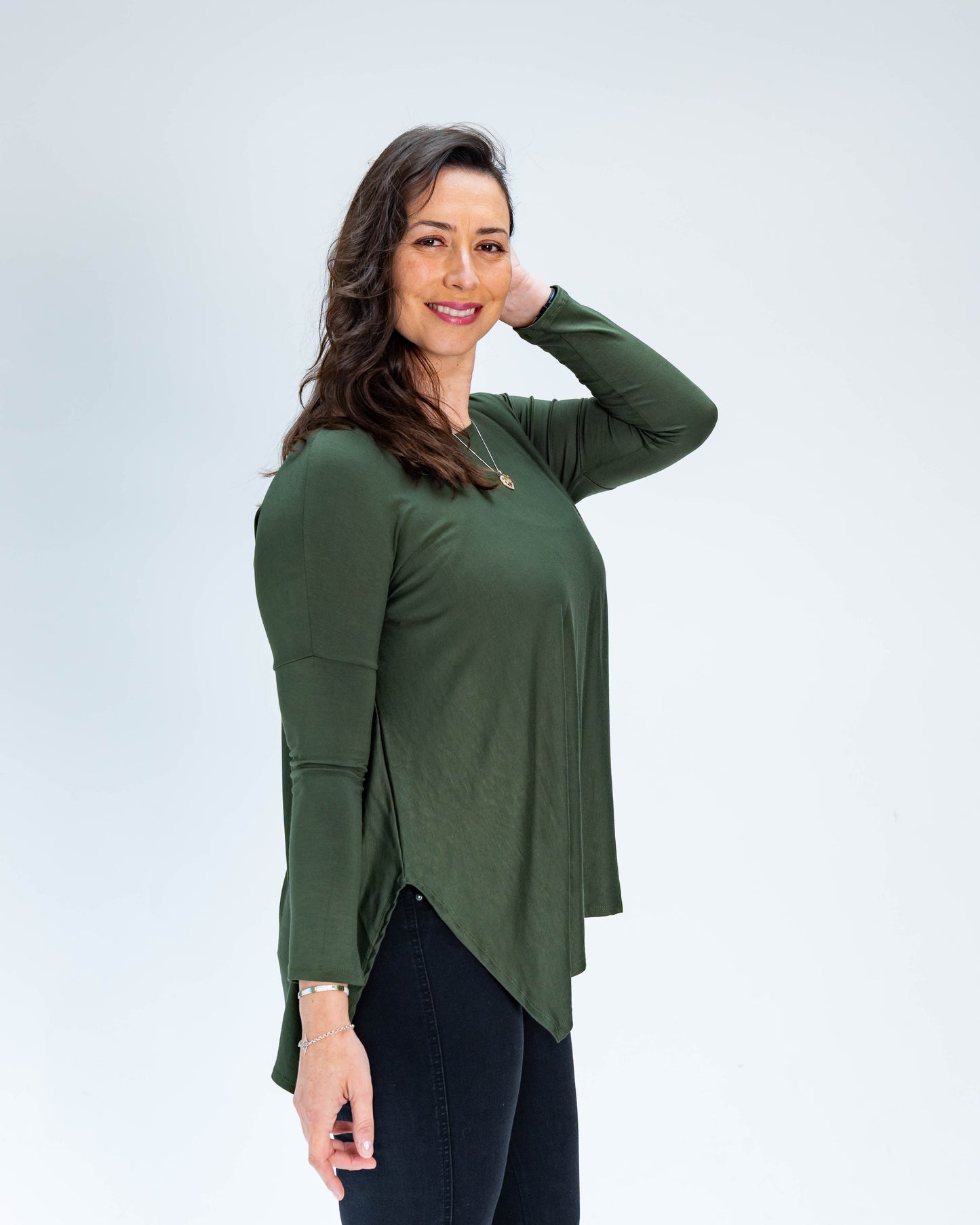 Polera Cony Manga Larga Verde Militar