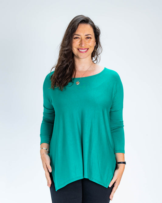 Polera Cony Manga Larga Verde