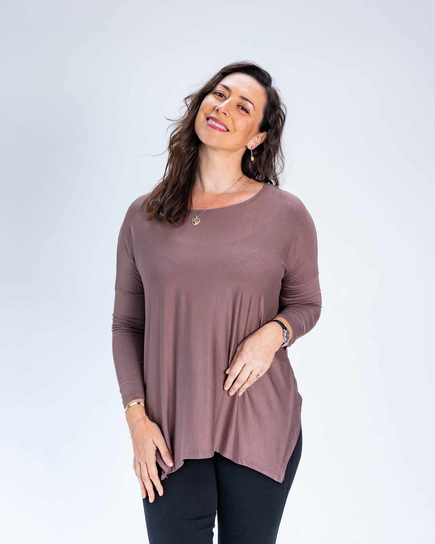 Polera Cony Manga Larga Taupe
