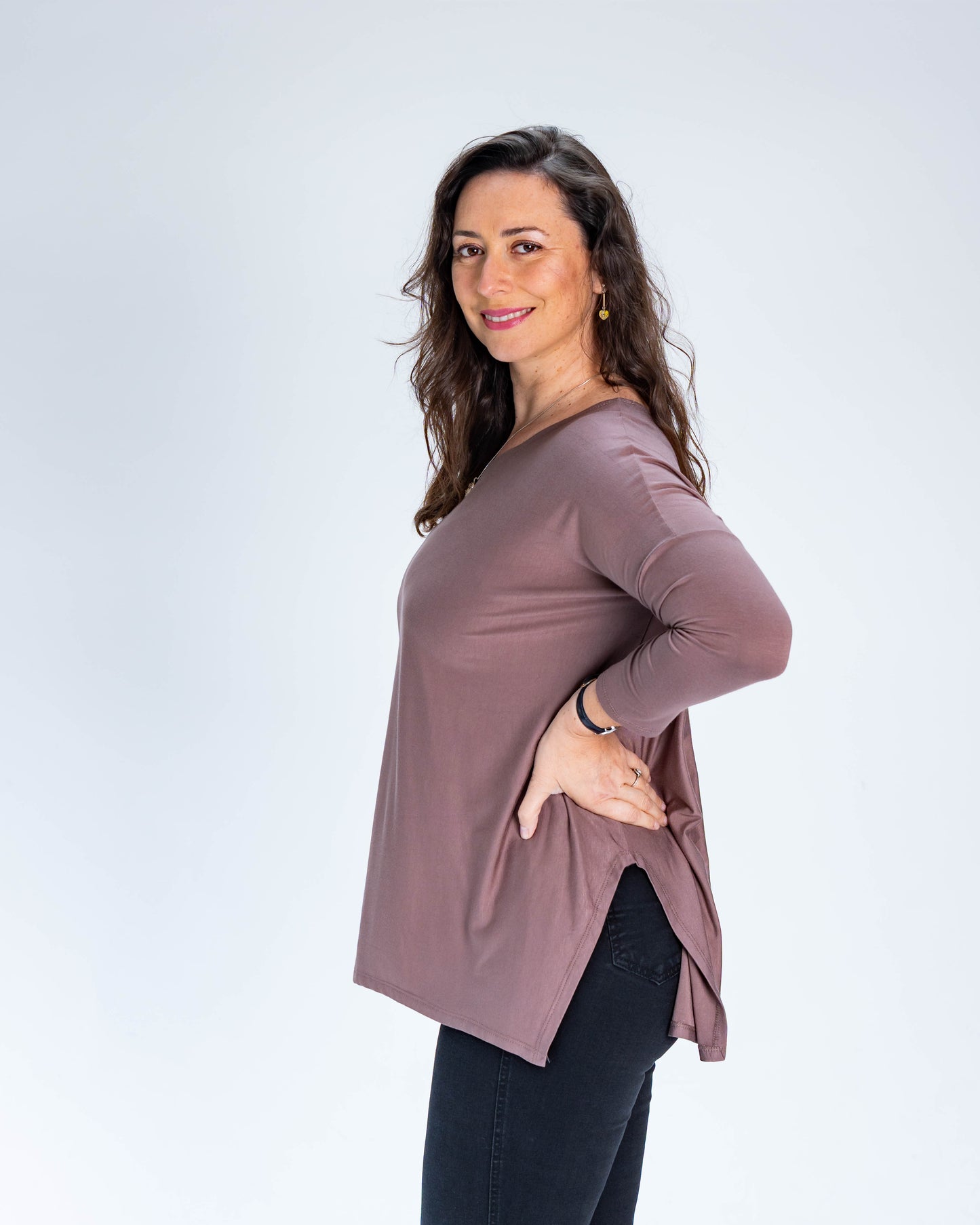 Polera Cony Manga Larga Taupe