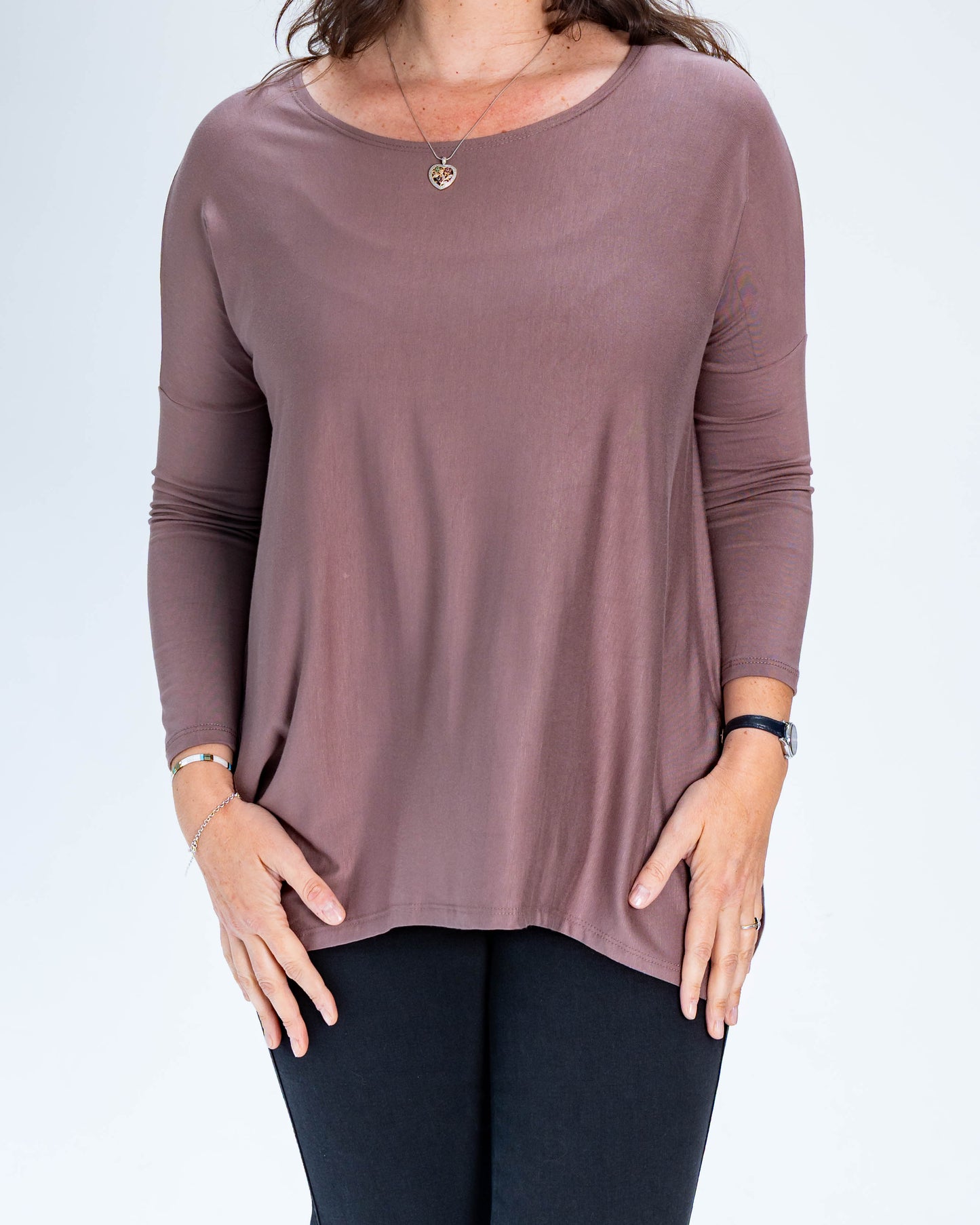 Polera Cony Manga Larga Taupe