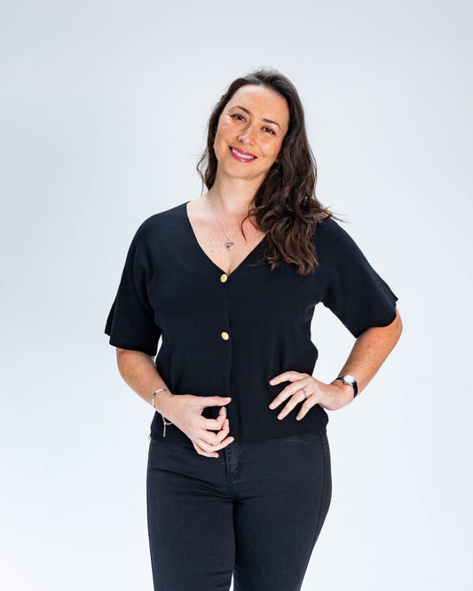 Chaleco Elena Gold Negro