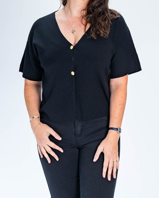 Chaleco Elena Gold Negro