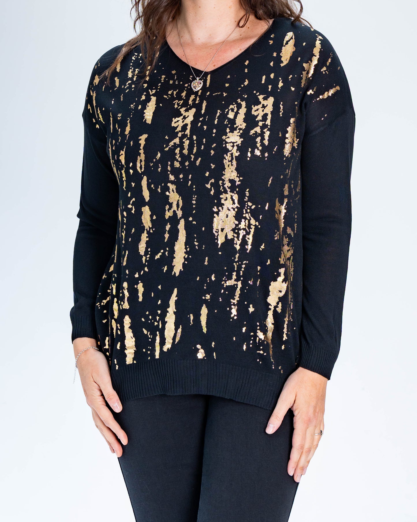 Sweater Anais Dorado Negro