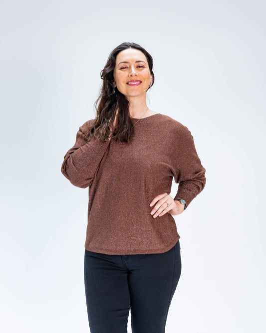 Sweater Caroline Lurex Café