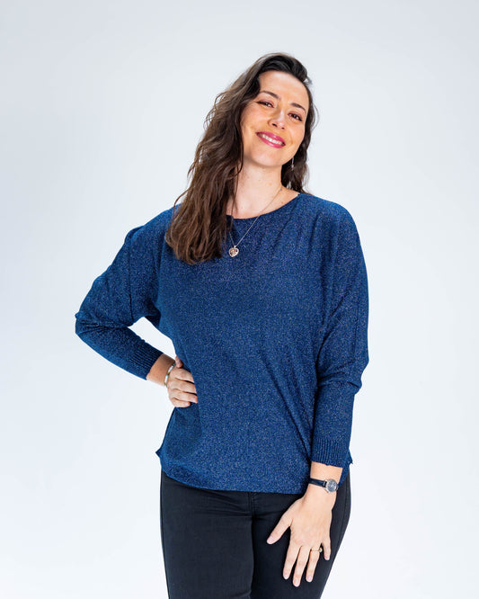 Sweater Caroline Lurex Azul