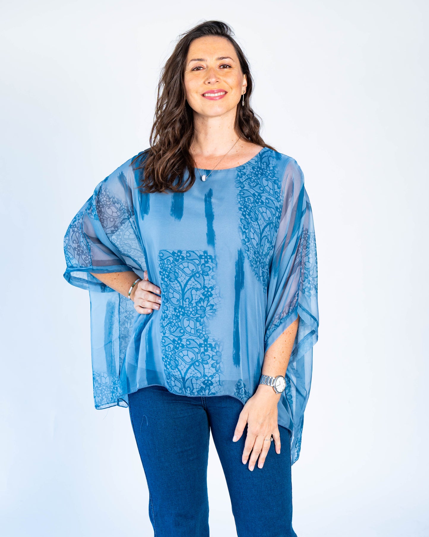 Blusa Doble Olivia Azul