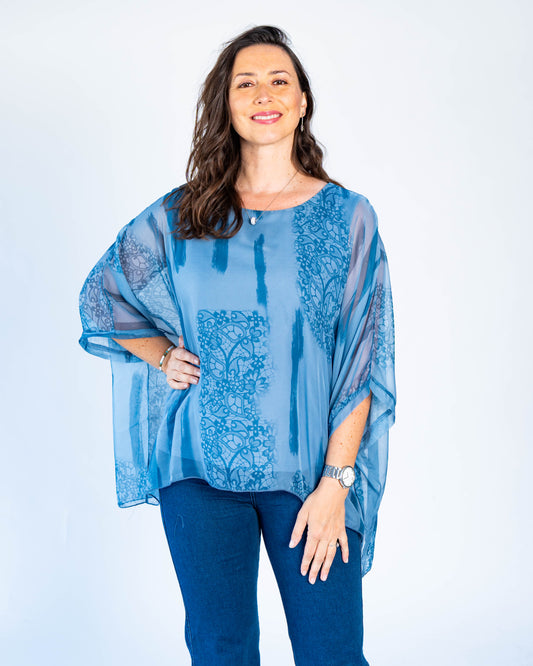 Blusa Doble Olivia Azul