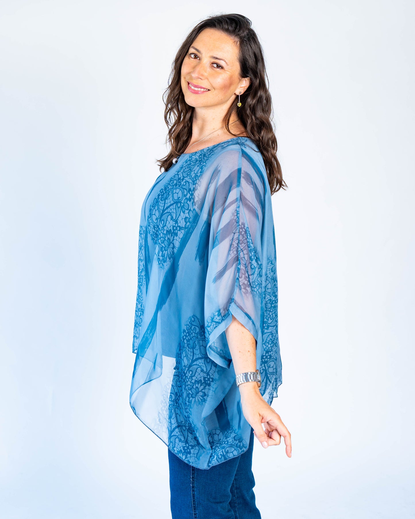 Blusa Doble Olivia Azul