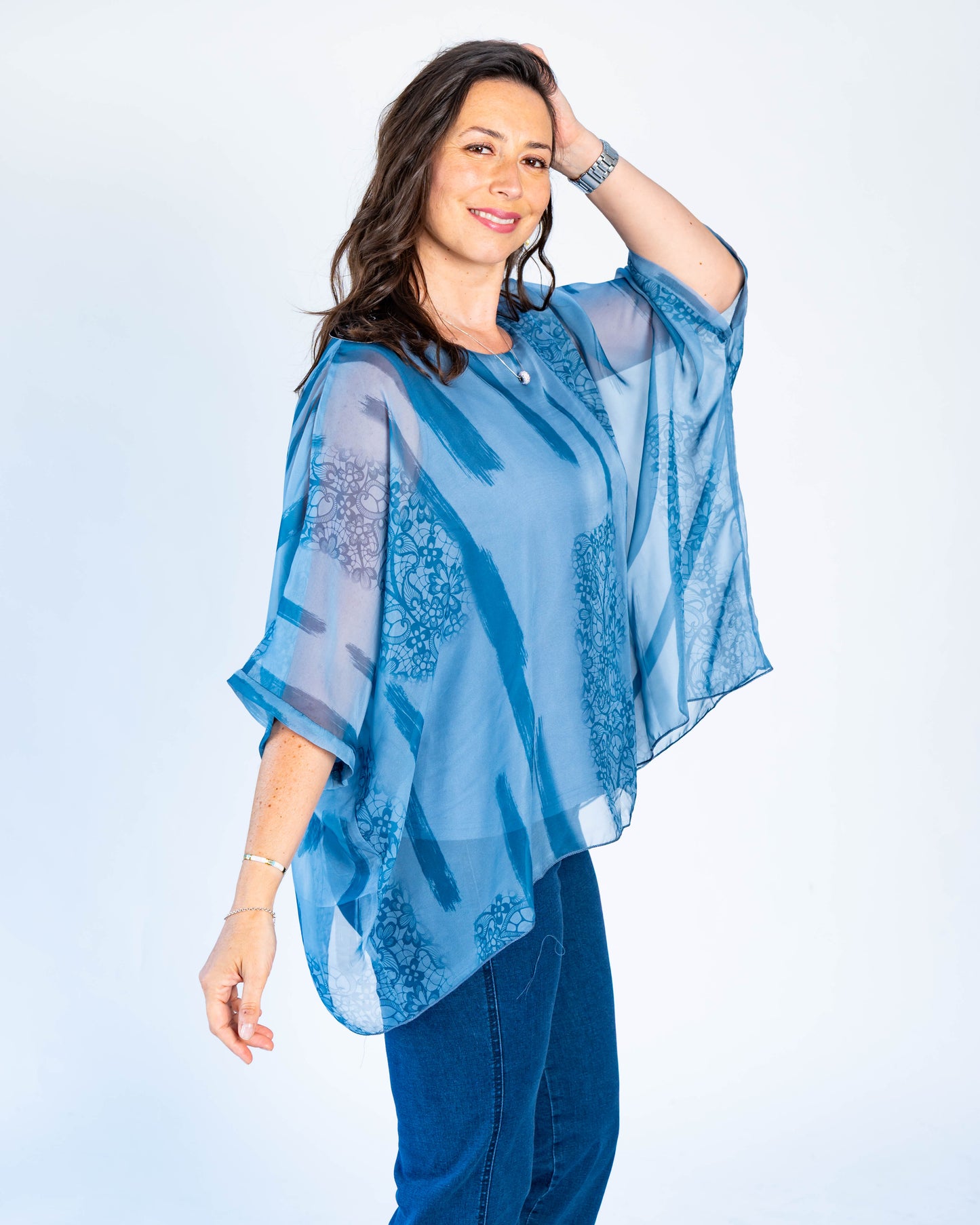 Blusa Doble Olivia Azul