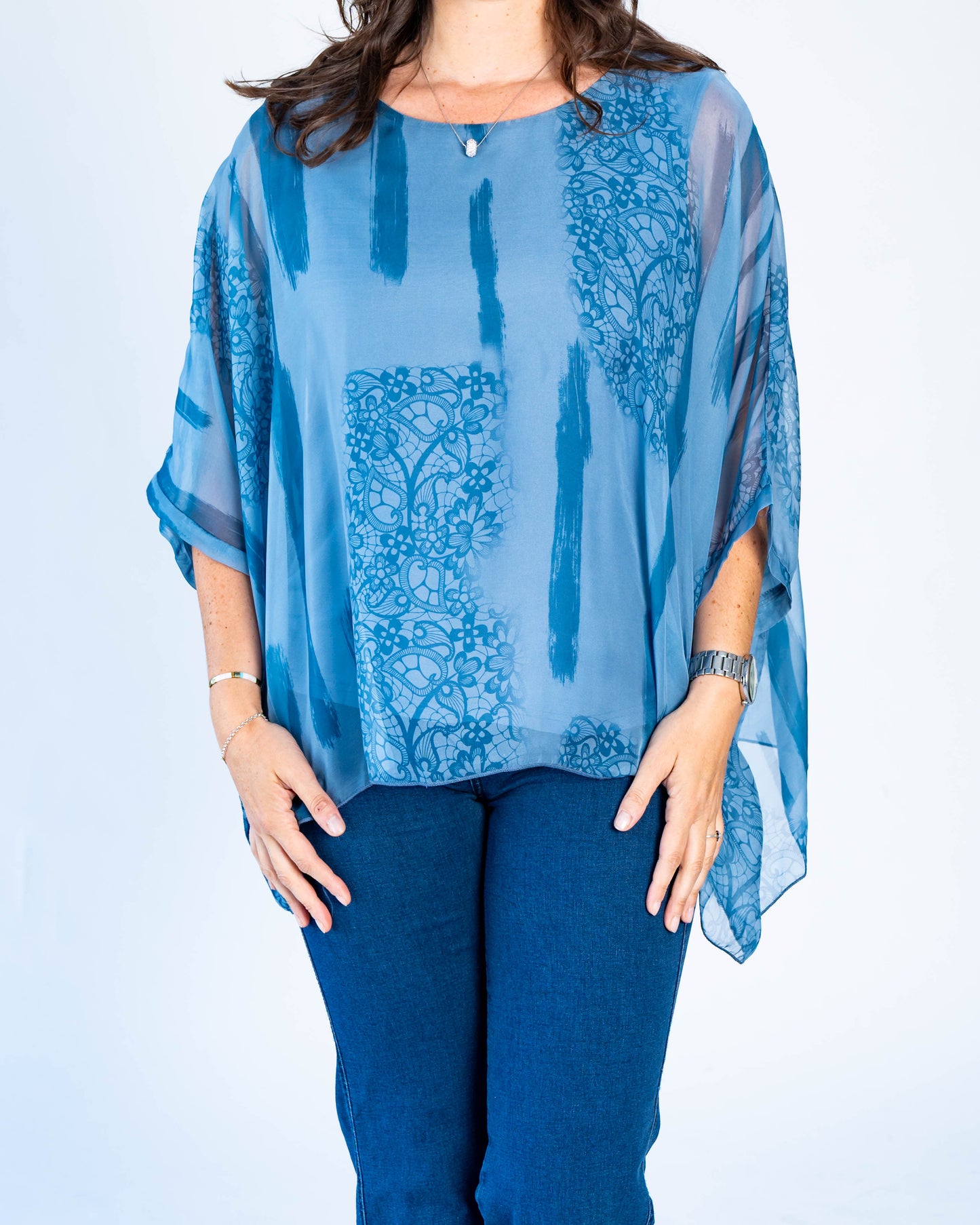Blusa Doble Olivia Azul