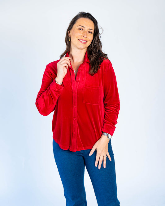 Blusa Macca Velvet Rojo