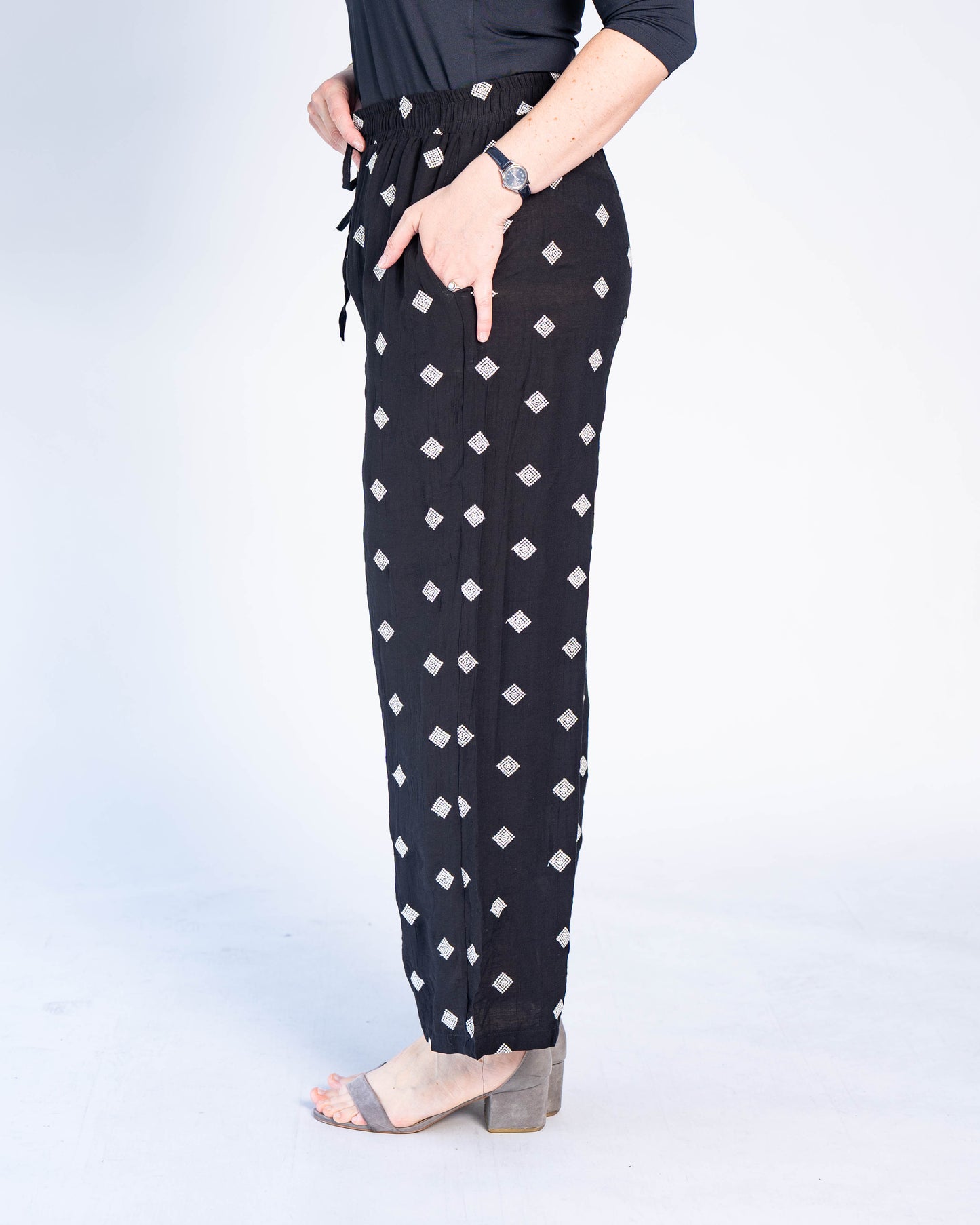 Pantalón Florencia Triángulos Negro