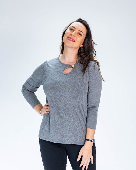 Polera Paula Gold Gris
