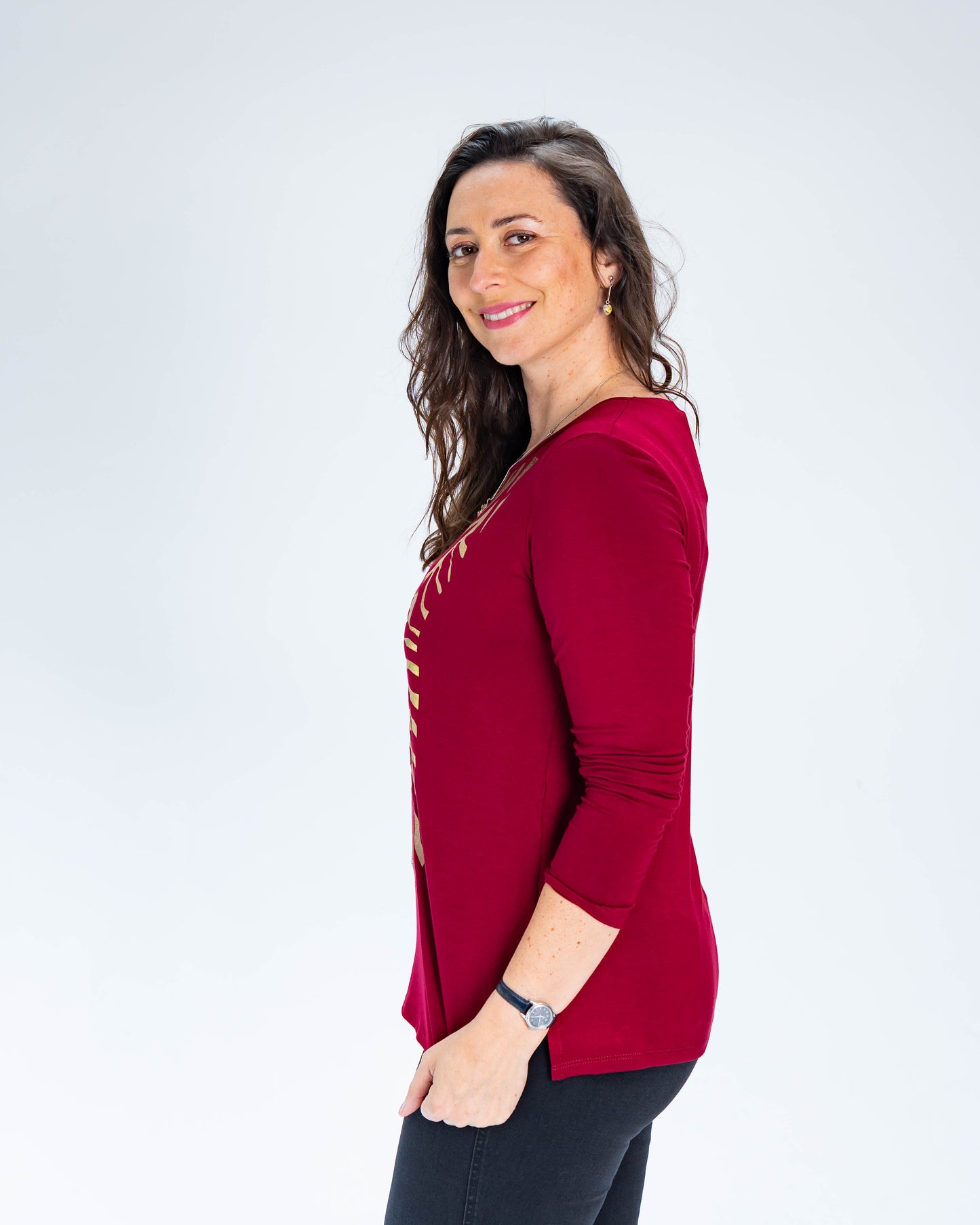 Polera Veronica Metalizada Roja