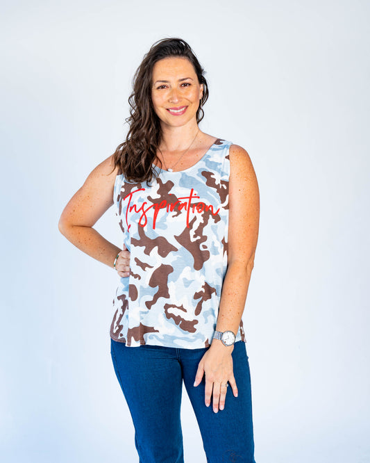 Polera Italiana Camuflada Celeste