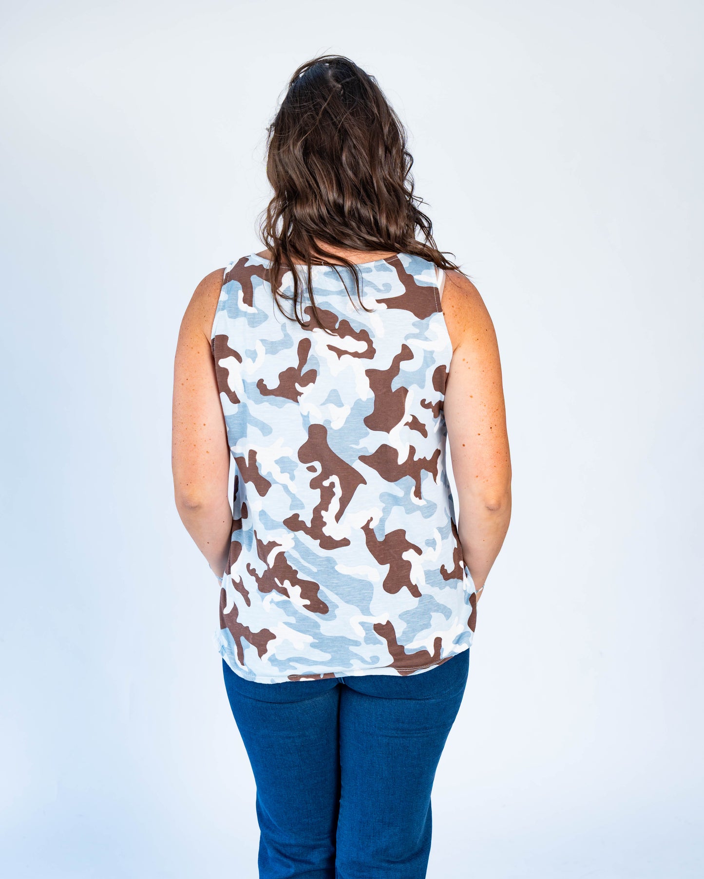 Polera Italiana Camuflada Celeste