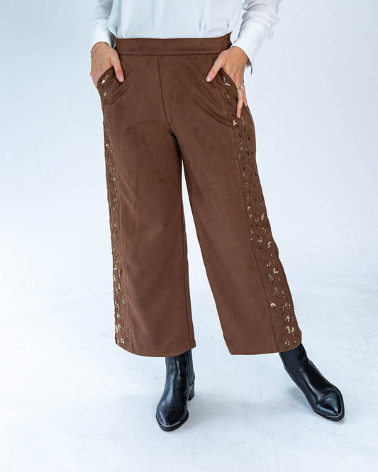 Pantalón Mimi Lentejuelas Café