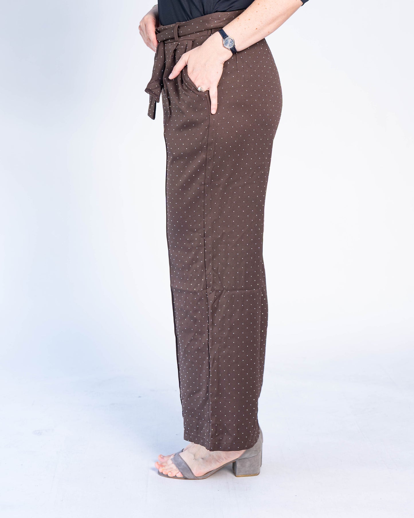 Pantalón Trinidad Brillos Café