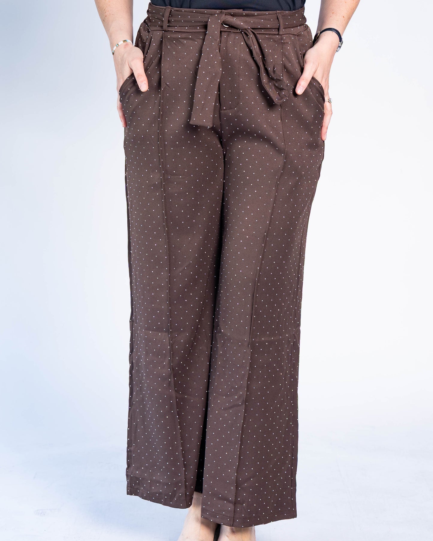 Pantalón Trinidad Brillos Café