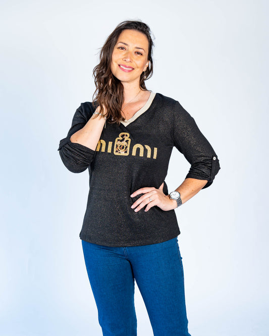 Polera Mimi Gold Negro