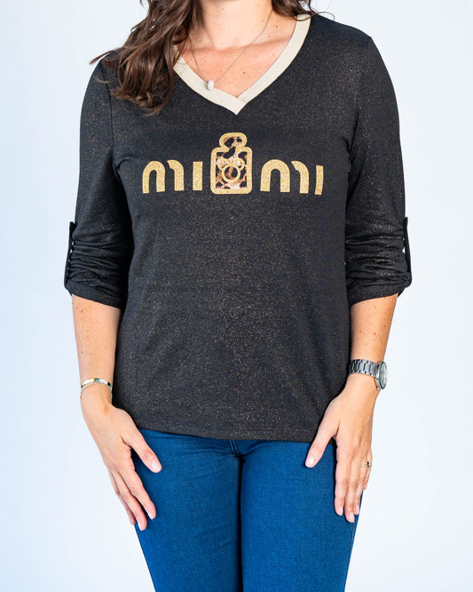 Polera Mimi Gold Negro