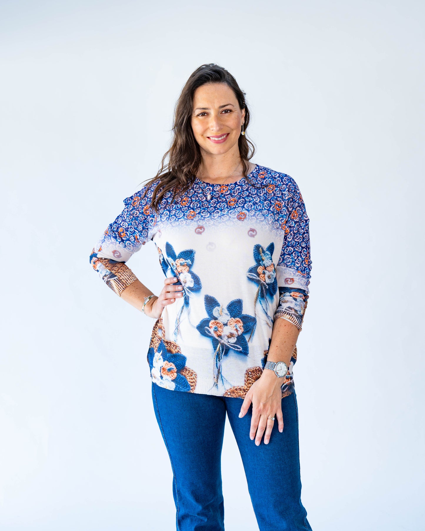 Sweater Hilo Estampado Crochet