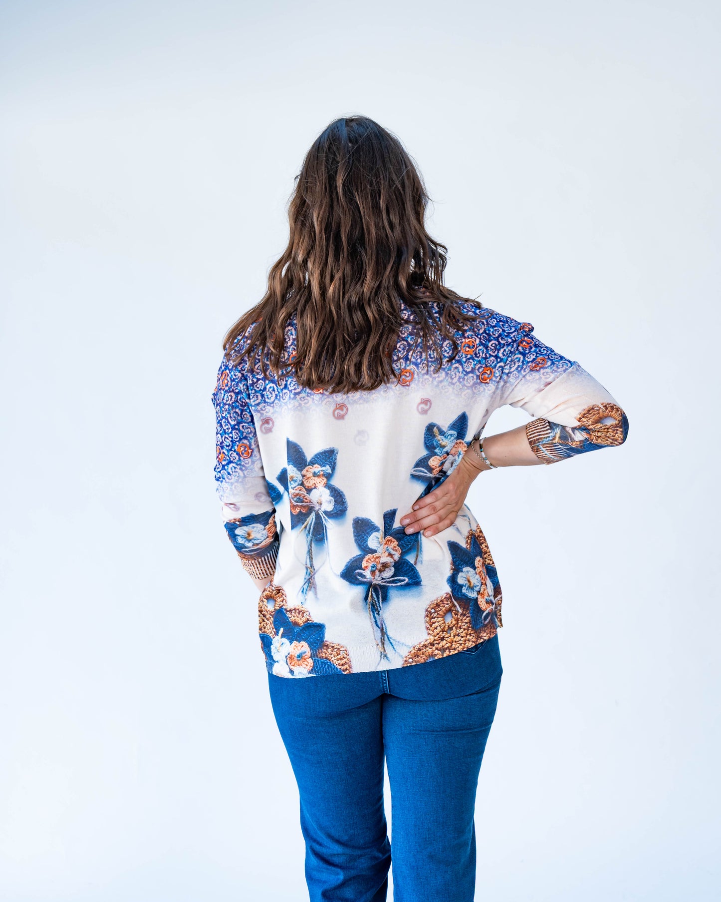 Sweater Hilo Estampado Crochet