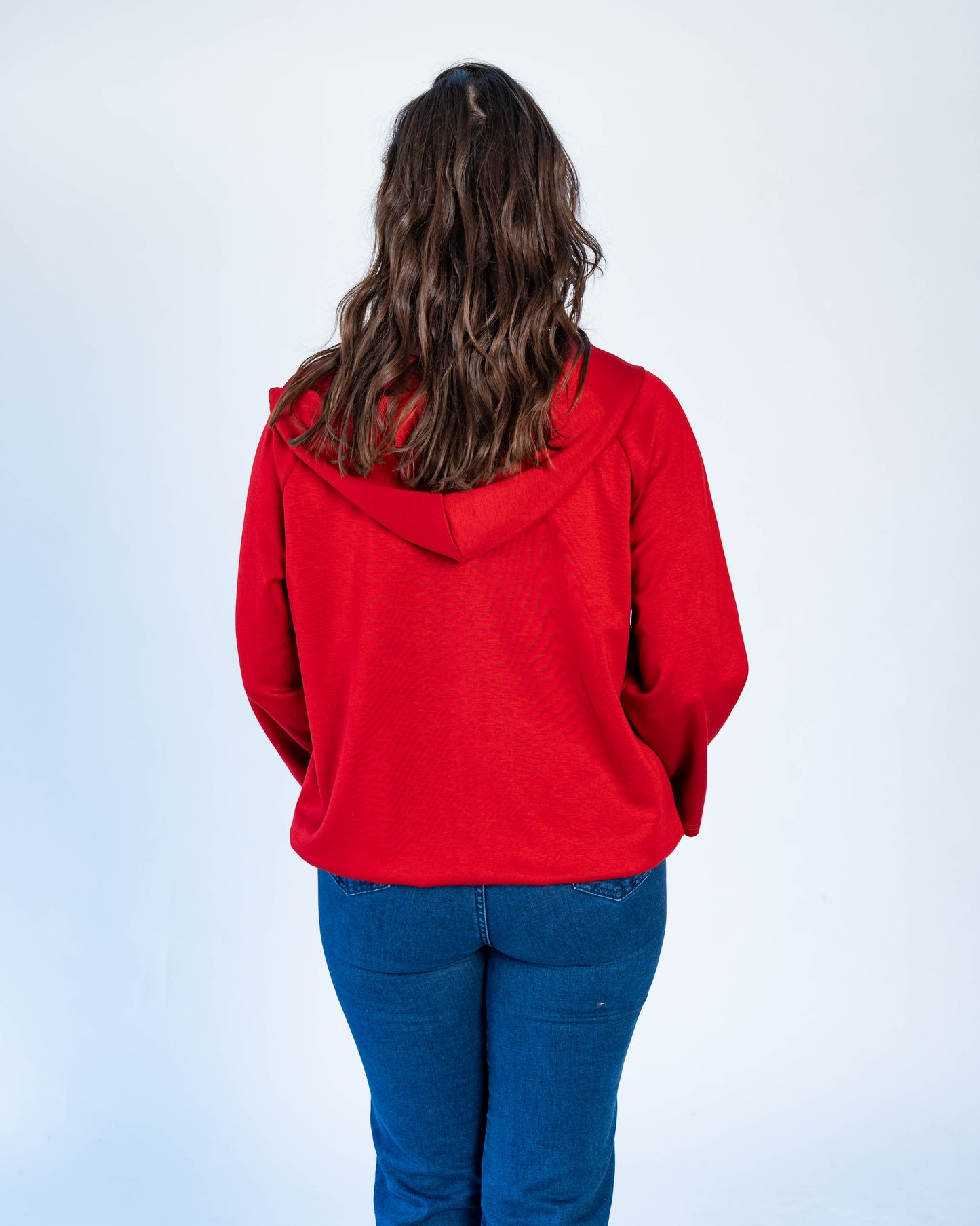 Polerón Letras Plateadas Rojo