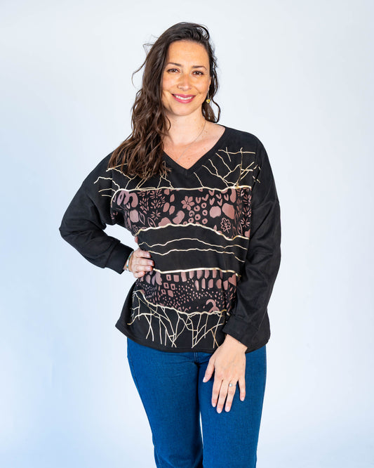 Polerón Símil Gamuza Negro