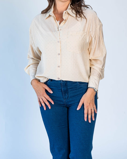Blusa Demi Brillitos Beige
