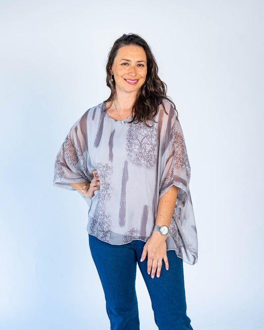 Blusa Doble Olivia Gris