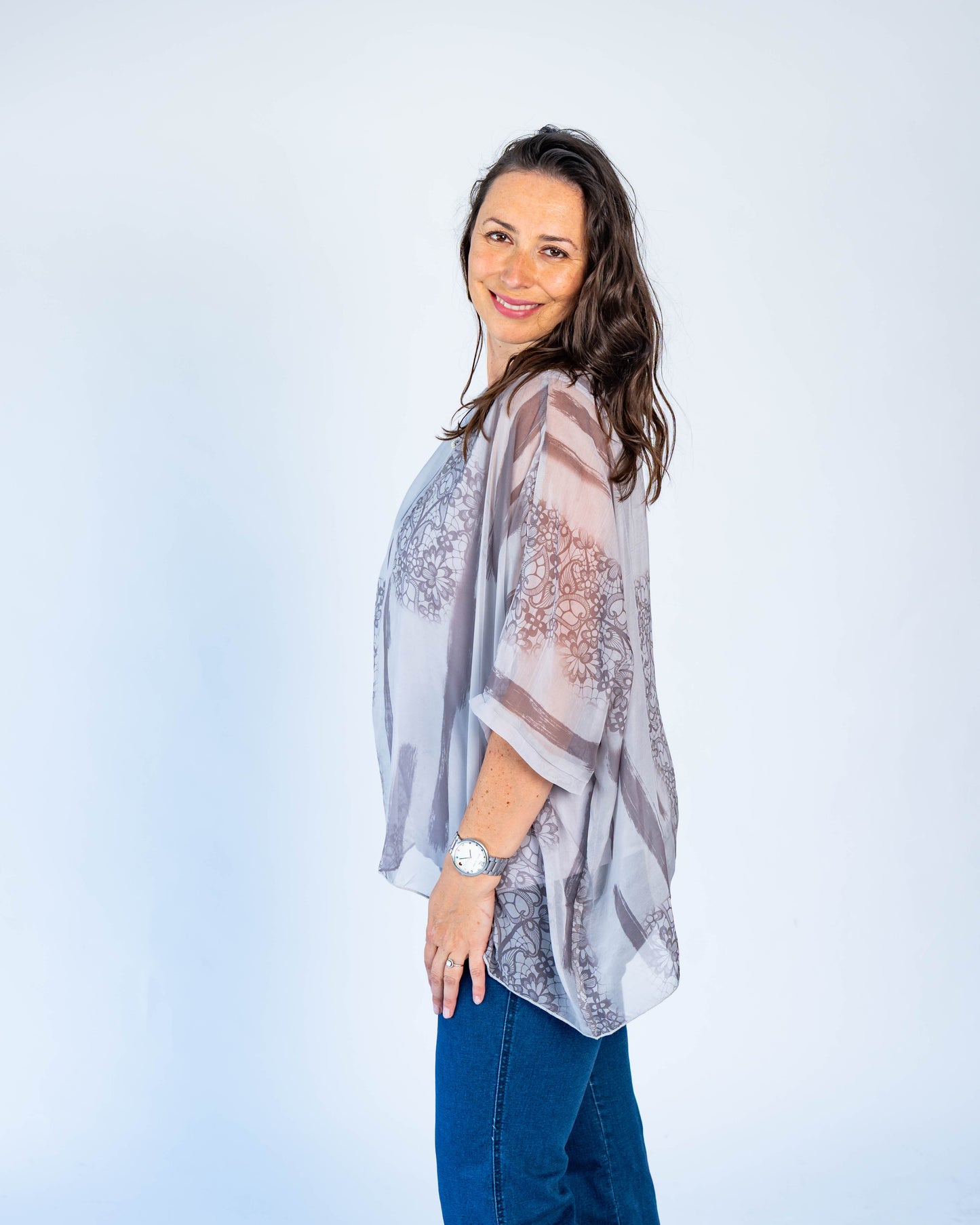 Blusa Doble Olivia Gris