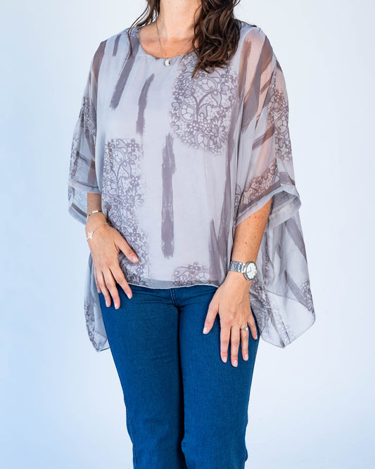 Blusa Doble Olivia Gris