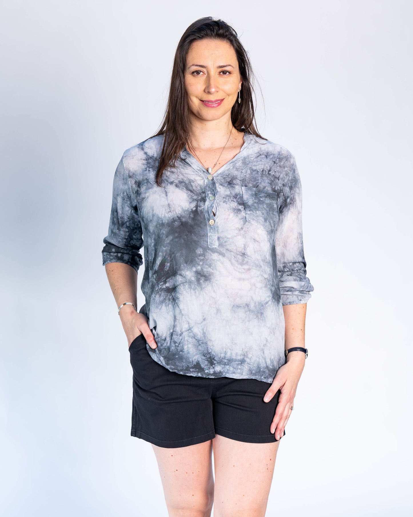 Blusa Italiana Tie Dye Gris