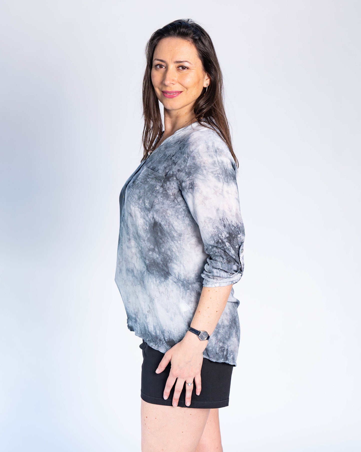 Blusa Italiana Tie Dye Gris