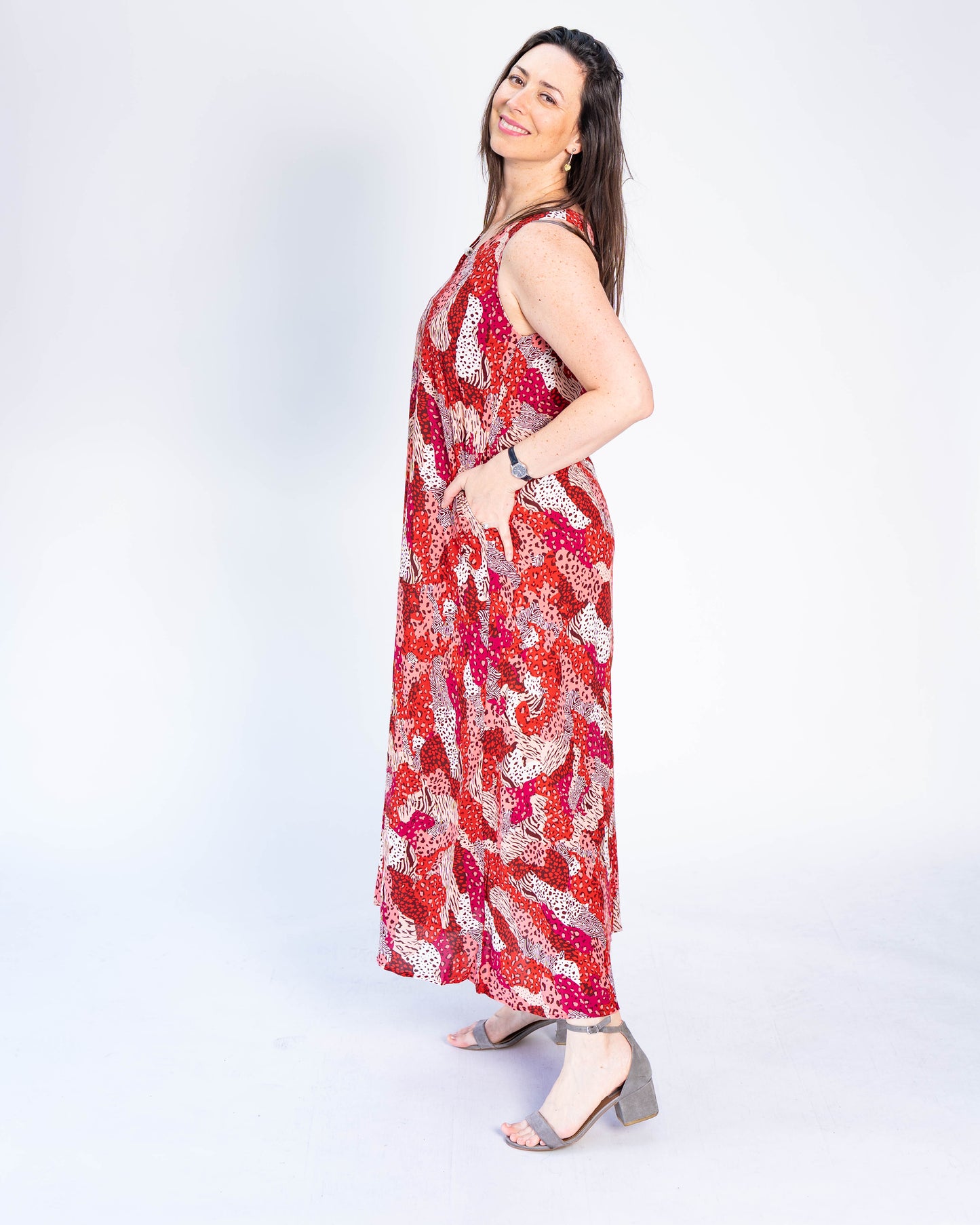 Vestido Triple Print Rojo