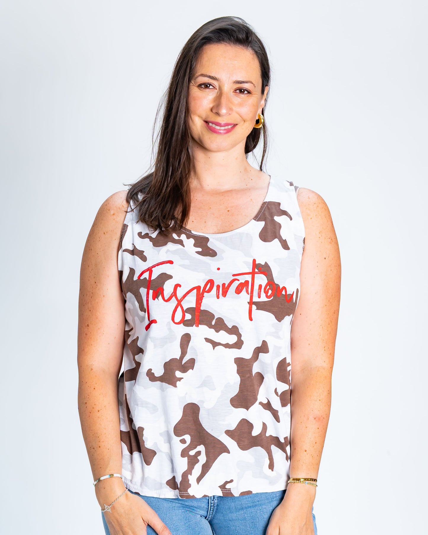 Polera Italiana Camuflada Blanco