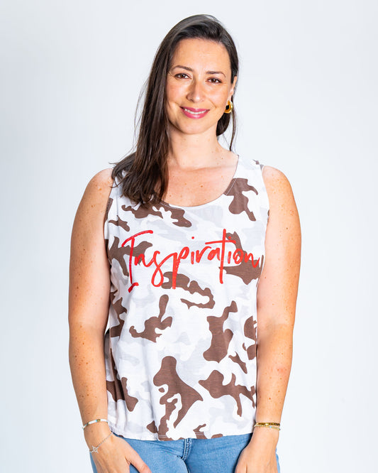 Polera Italiana Camuflada Blanco