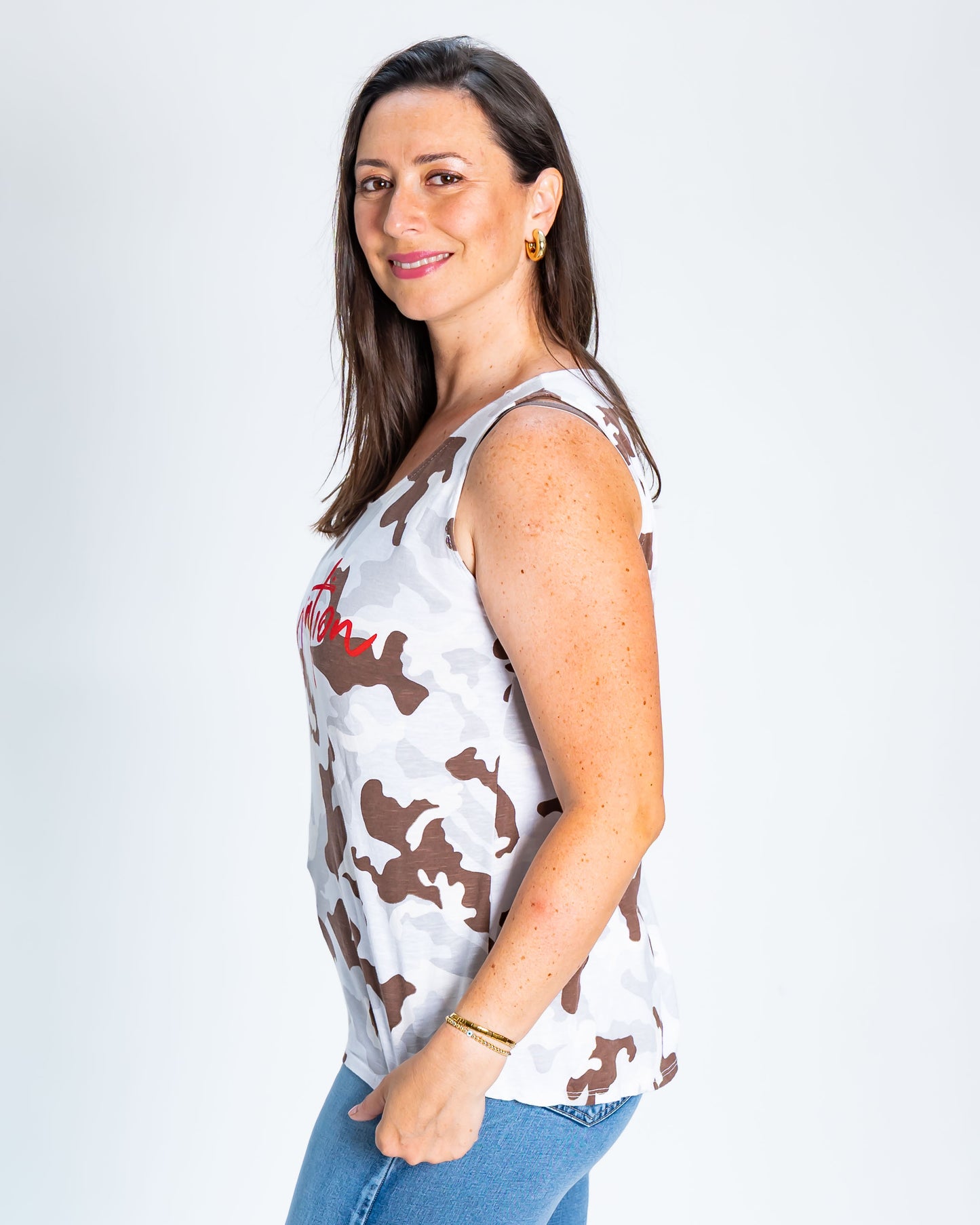 Polera Italiana Camuflada Blanco
