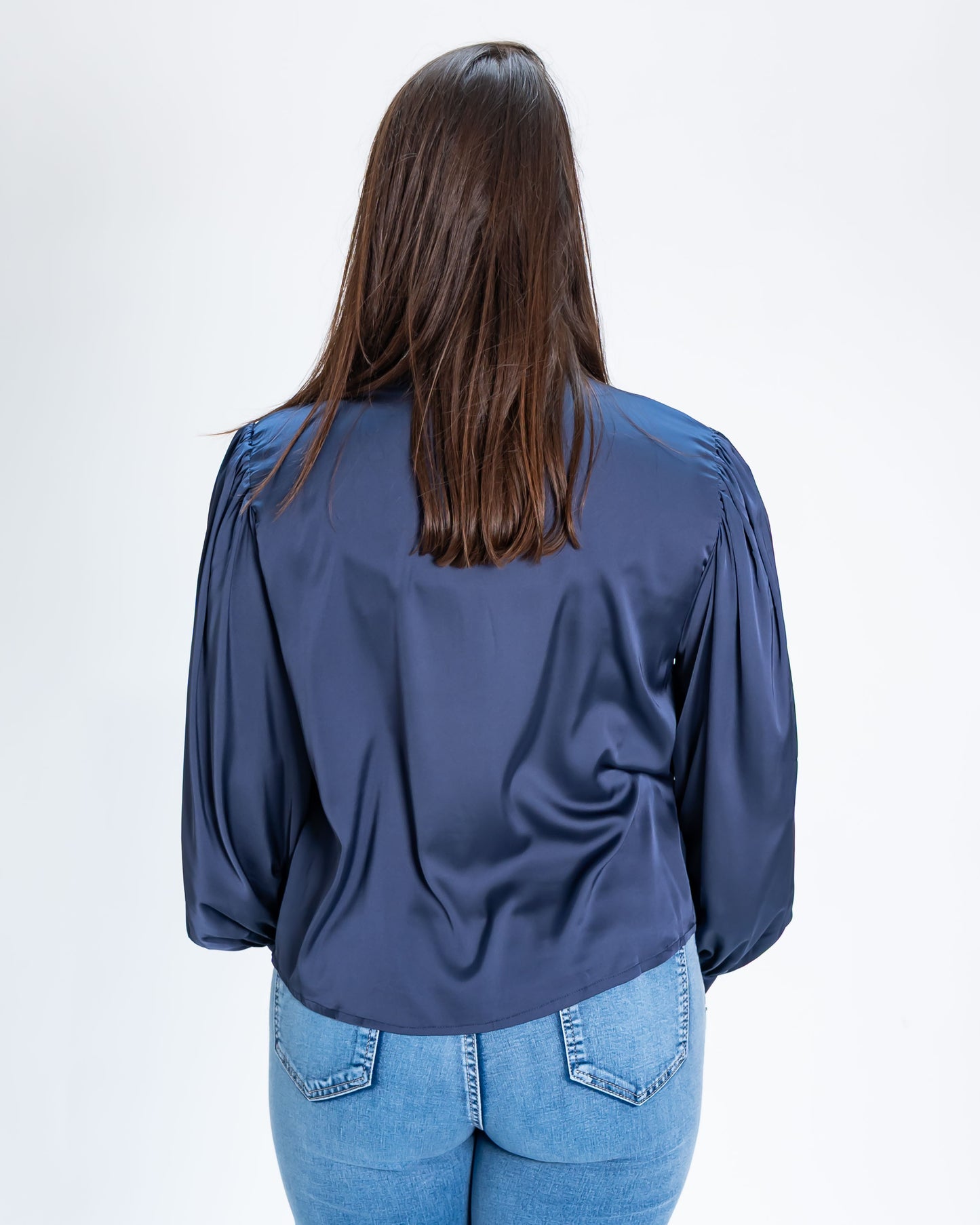 Blusa Marina Con Lazo Azul