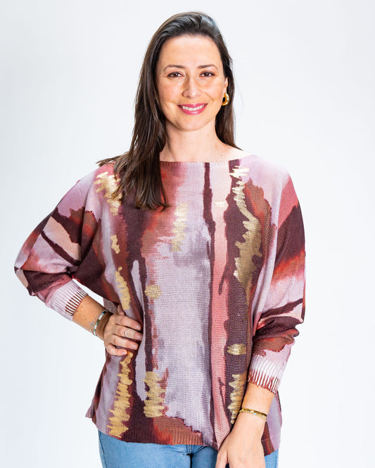 Sweater Metalizado Café