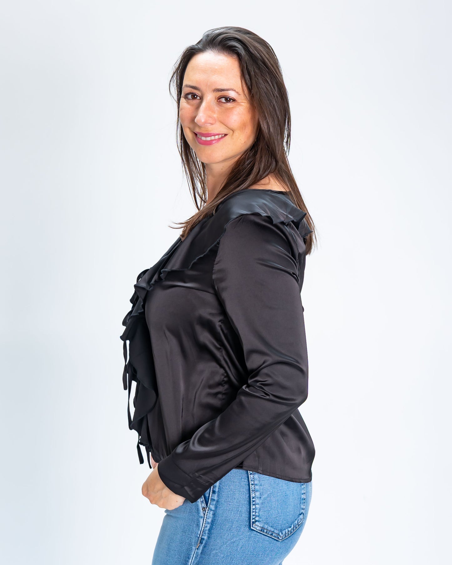 Blusa Satinada Trini Negro