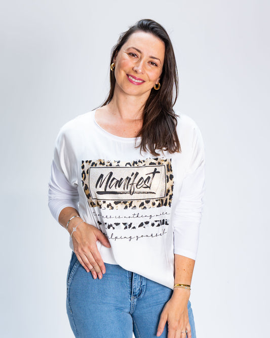 Polera Satinada Manifest Blanco
