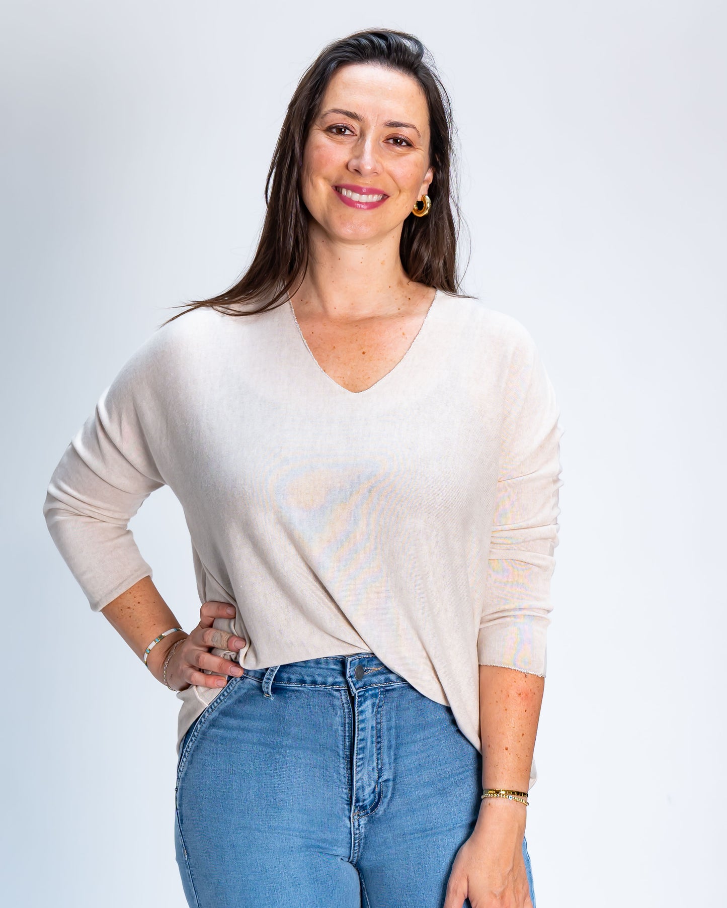 Sweater Hilo Patty Gris Perla