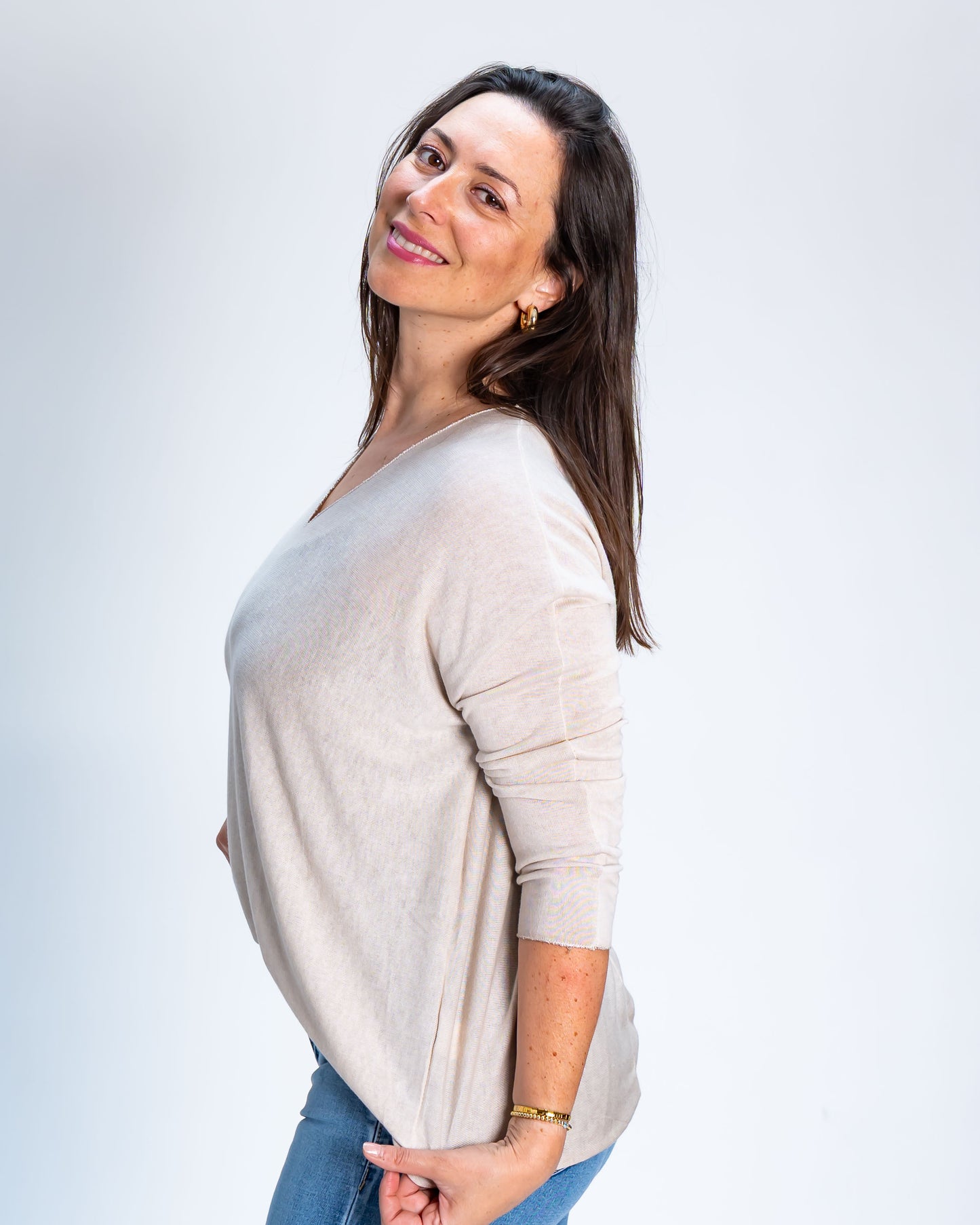 Sweater Hilo Patty Gris Perla