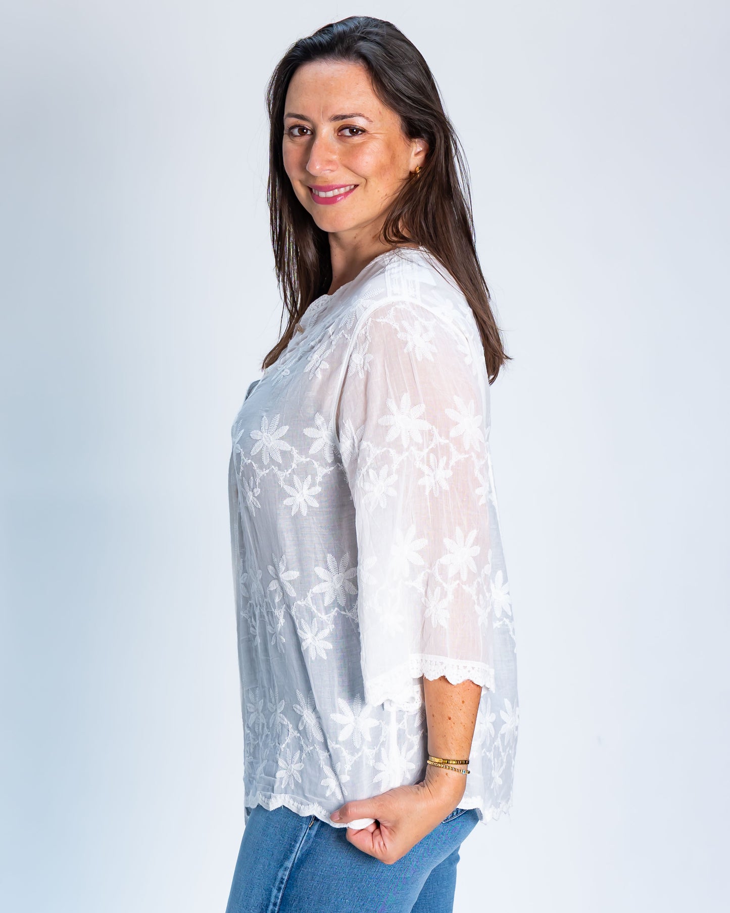 Blusa Noelia Bordada Blanco
