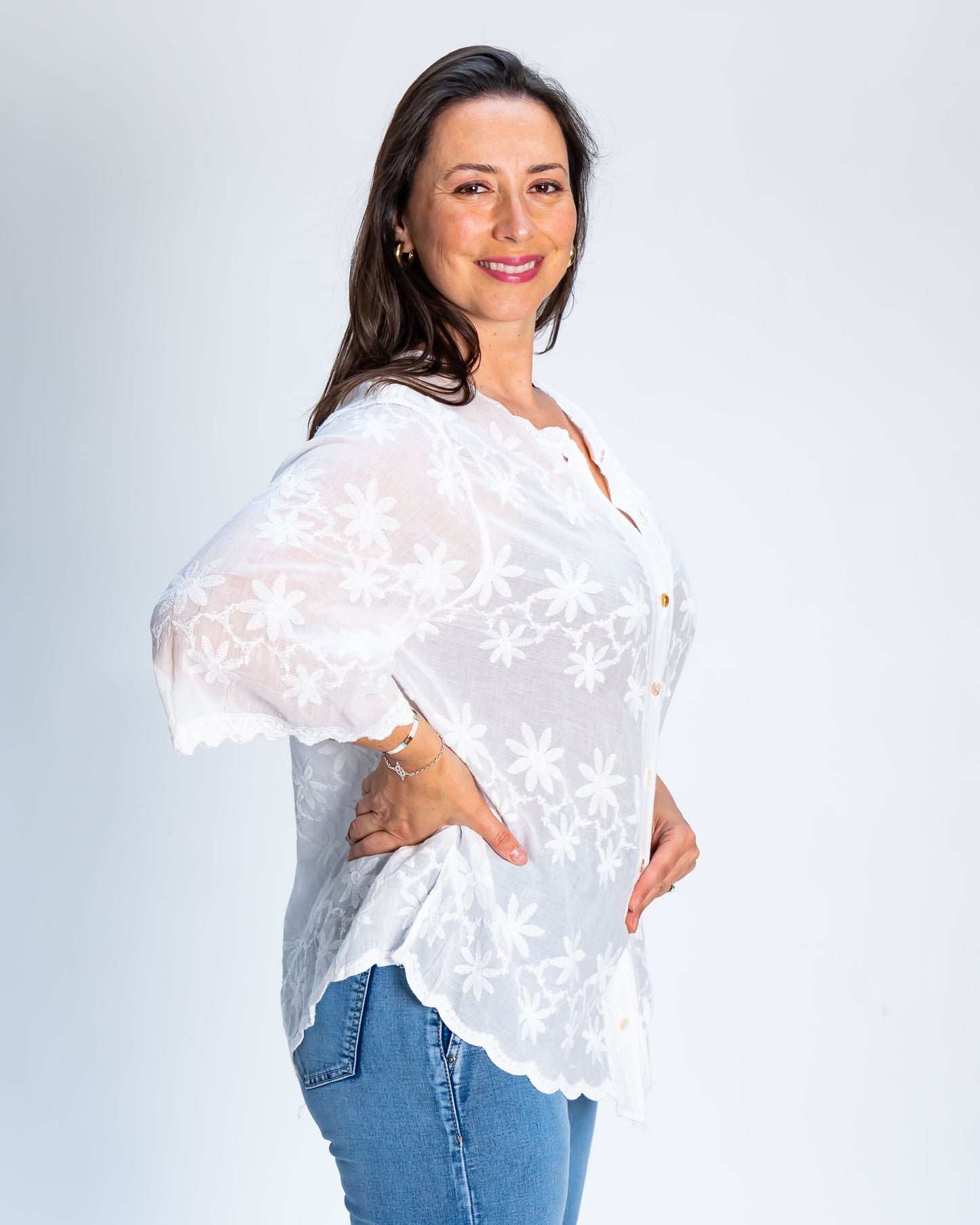 Blusa Noelia Bordada Blanco